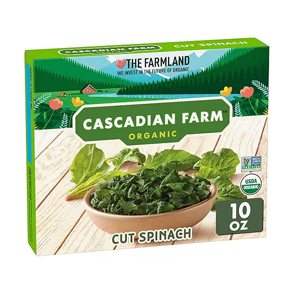 Organic Cut Spinach, Frozen Vegetables, 10 oz. 1