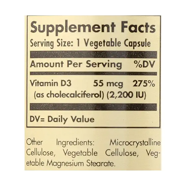 VITAMIN D3 2200 IU (CHOLECALCIFEROL), 50 vegetable capsules 7