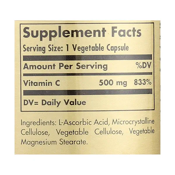 VITAMIN C 500 MG, 100 vegetable capsules 6
