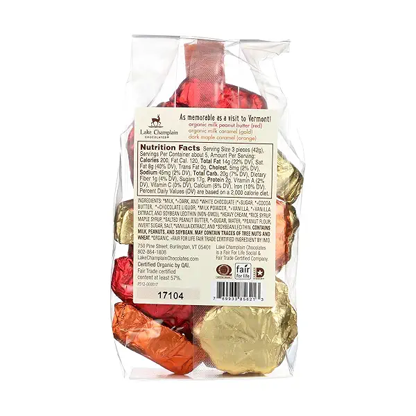 CHOCOLATE GIFT BAG MAPLE CARAMEL, PEANUT BUTTER & CARAMEL CHOCOLATES, 7.5 oz 8