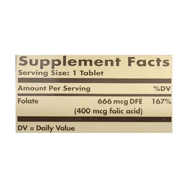 FOLIC ACID 400 MCG, 100 tablets 8