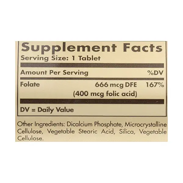 FOLIC ACID 400 MCG, 100 tablets 11
