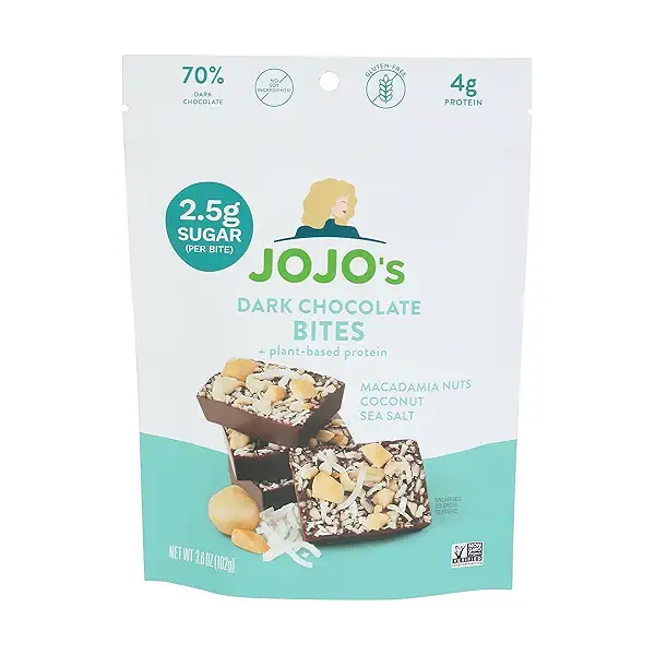 JOJO’S DARK CHOCOLATE BITES MACADAMIA COCONUT LOWSUGAR 3.6OZ at Whole Foods Market