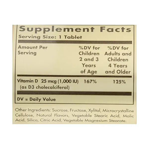 VITAMIN D3 1000 IU CHEWABLE TABLETS 7