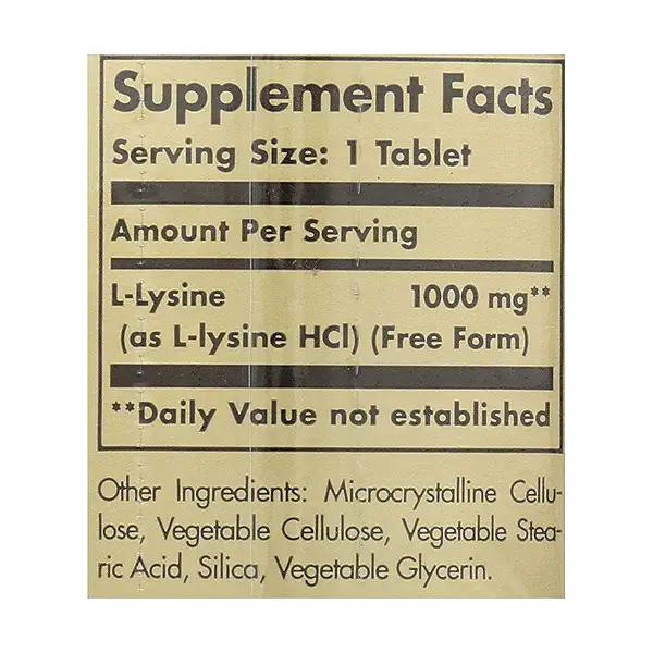 L-LYSINE 1000 MG TABLETS , 50 tablets 7