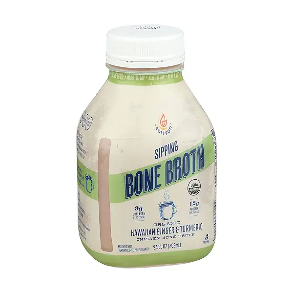 ORGANIC SIPPING BONE BROTH DRINKABLE CHICKEN BROTH SEASONED WITH GINGER, SEA SALT, AND TURMERIC, 24 fl oz 7