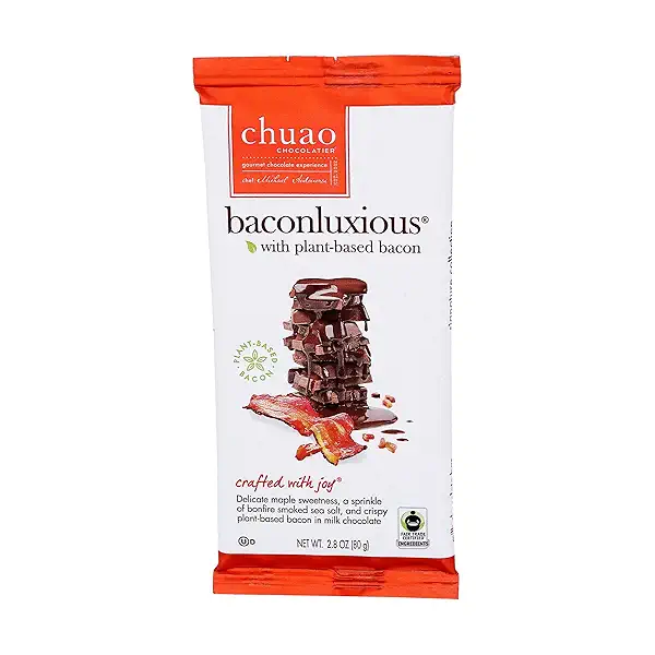 MILK CHOCOLATE PLANT BASED BACONLUXIOUS BAR, 2.8 oz 8