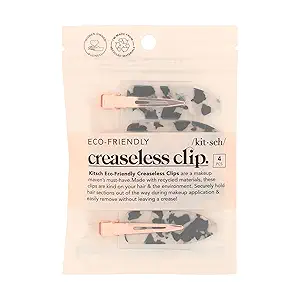 RECYCLED PLASTIC CREASELESS CLIPS 4PC SET- BLACK TERRAZO