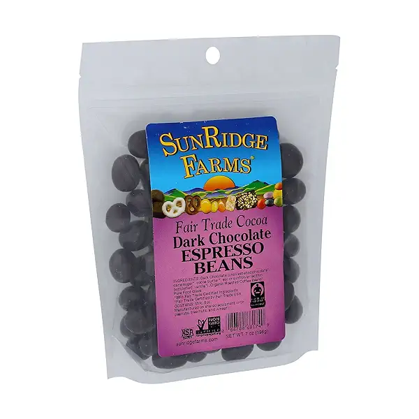 DARK CHOCOLATE ESPRESSO BEANS FT CANDY, ESPRESSO BEAN CENTER WITH DARK CHOCOLATE, 7 oz 11