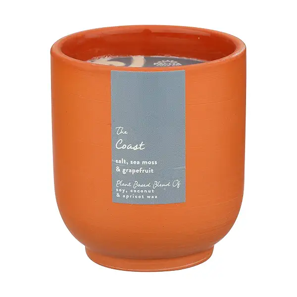 CANDLE, ORIGINS & ELEMENTS, THE COAST, TERRACOTTA, 8 OZ, 4 UNIT MASTER, 7.5 oz 9