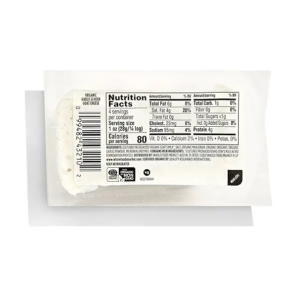 Organic Garlic & Herb Goat Cheese Log, 4 oz 2