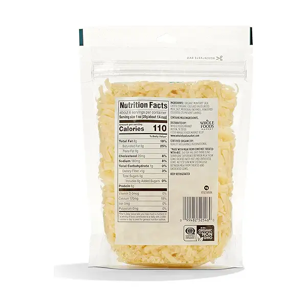 Organic Shredded Monterey Jack Cheese 6 OZ 2
