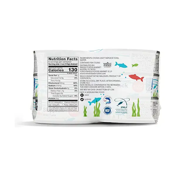 Skipjack Tuna in Water No Salt Added 6pk, 5 oz 1