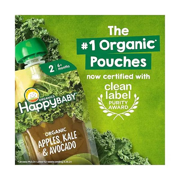Organics Clearly Crafted Stage 2 Apples, Kale & Avocados Pouch 4oz UNIT 10