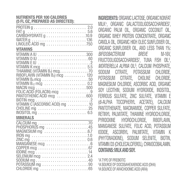 Organics Stage 1 A2 Organic Infant Formula with Probiotic & Prebiotic Blend, 22.9 OZ Container UNIT 5