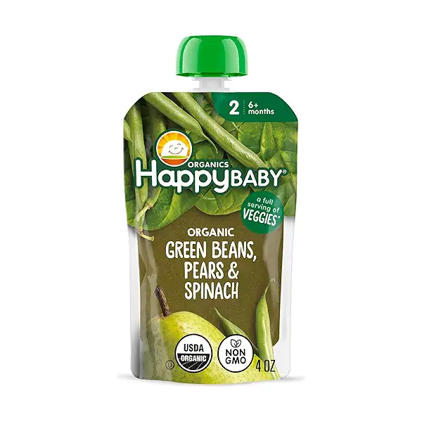 Organics Clearly Crafted Stage 2 Green Beans, Spinach & Pears Pouch 4oz UNIT 1