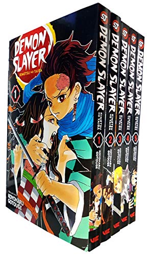 Demon Slayer Kimetsu No Yaiba Collection Vol 1-5 Books Set