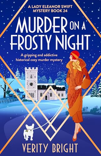 book cover of Christmas cozy mystery novel Murder on a Frosty Night by Verity Bright