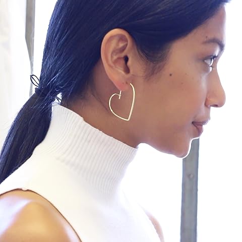 Amazon.com: Heart Hoop Earrings