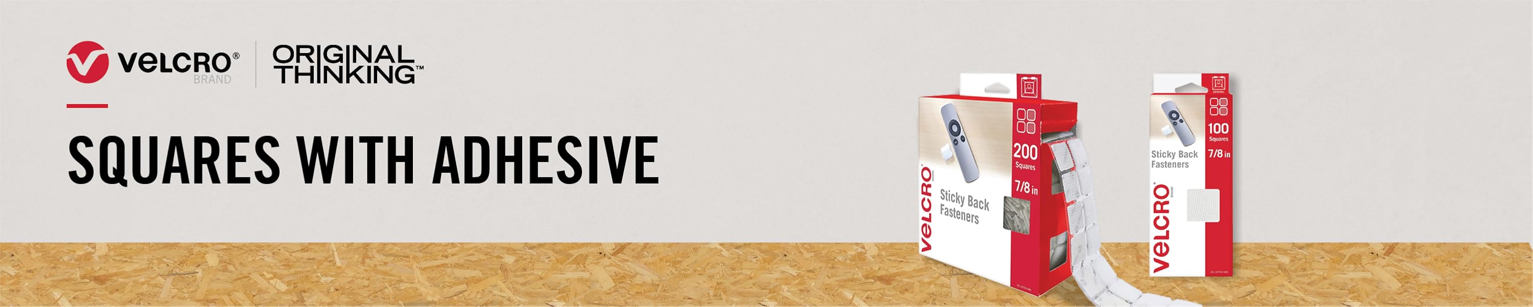 VELCRO® Brand SQUARES WITH ADHESIVE