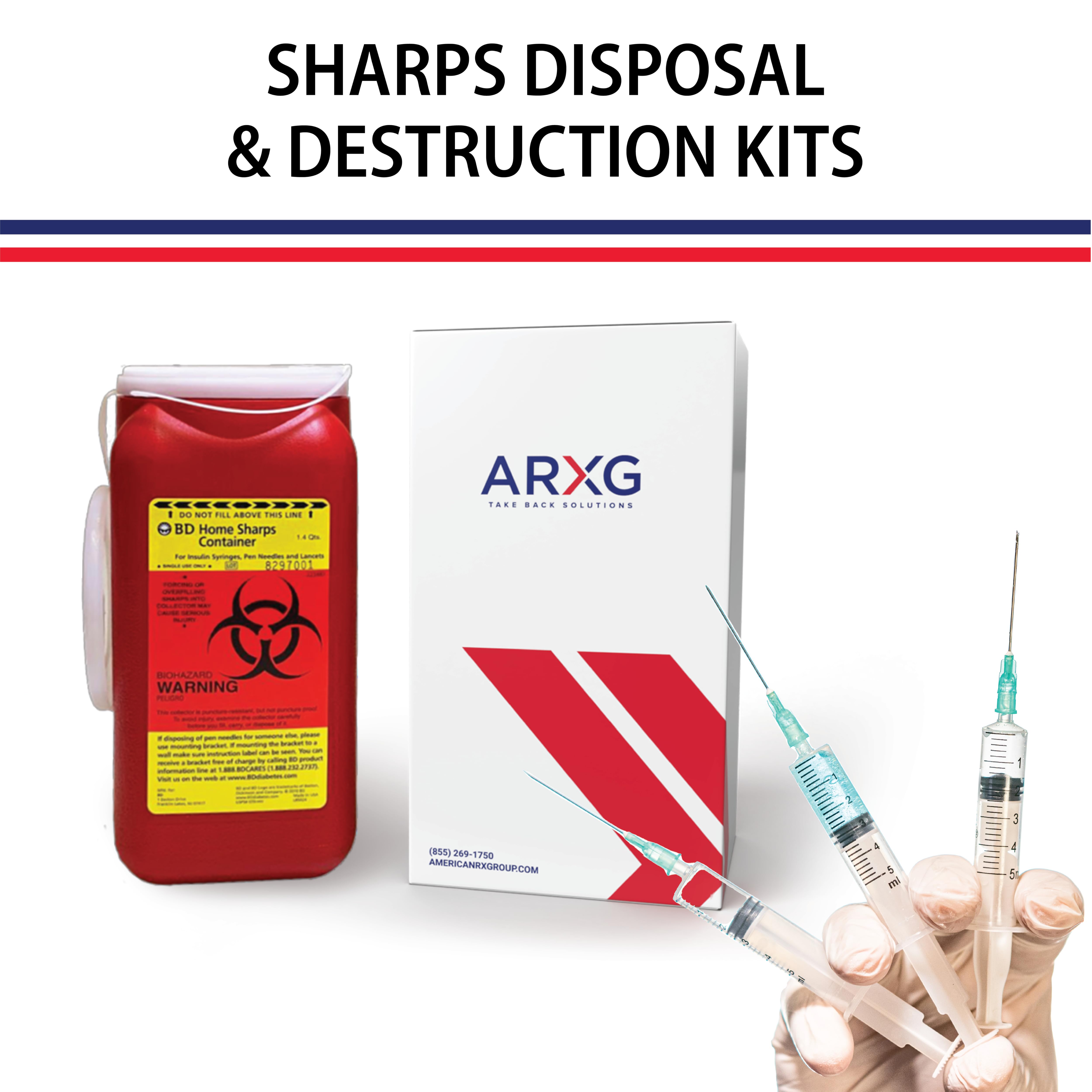 American Rx Group Sharps Disposal & Destruction Kits