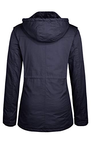wantdo Women's Winter Parka Coat Sherpa Lined Warm Cotton Jacket with Removable Hood - Image 3