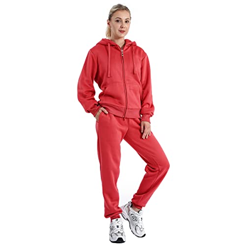 LeeHanTon Sherpa Zipper Womens Sweatsuits Active Jogging Fleece 2 Pieces Hoodie and Pants Winter Outfit Sets