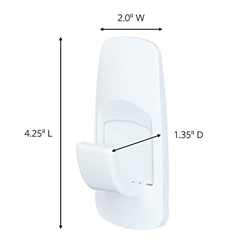 Command Jumbo Utility Hooks, Damage Free Hanging Wall Hooks with Adhesive Strips, No Tools Wall Hooks for Hanging Decorations in Living Spaces, 2 White Hooks and 4 Command Strips - Image 3