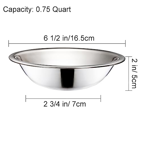 Okllen 10 Pack Small Stainless Steel Bowls, 6 1/2 Inch Wide Kitchen Metal Bowl with Flat Base, 3/4 Quart Prep Bowls for Meal Prep, Cooking, Serving, Baking - Image 5