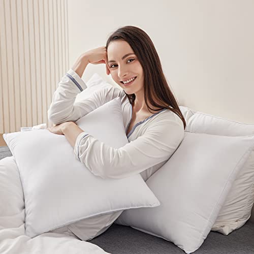 Qeils 18 x 18 Pillow Inserts Set of 2 White Throw Pillow Inserts with Soft Polyester Cover - Rectangle Square Interior Sofa Pillow Inserts Decorative Pillow Insert White Couch Pillow - Image 6