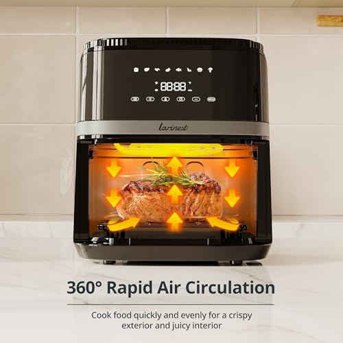 Larinest Air Fryer 5.3Qt, 8 Cooking Presets Airfryer for Quick Easy Meals, Compact Air Fryer with Nonstick Basket Dishwasher-Safe, Fit for 3-5 People, Auto Shutoff, AF501, Black - Image 7