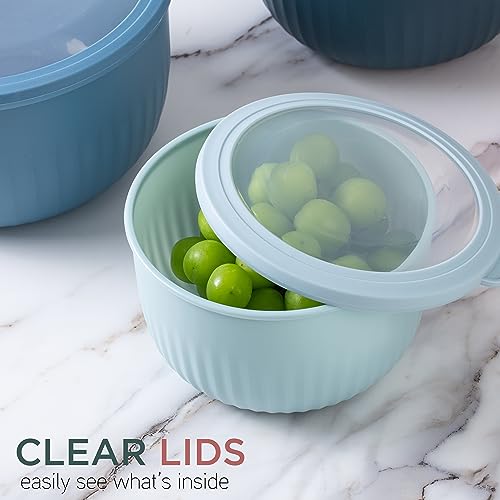 COOK WITH COLOR Prep Bowls with Lids- Deep Mixing Bowls Nesting Plastic Small Mixing Bowl Set with Lids (Multi) - Image 7