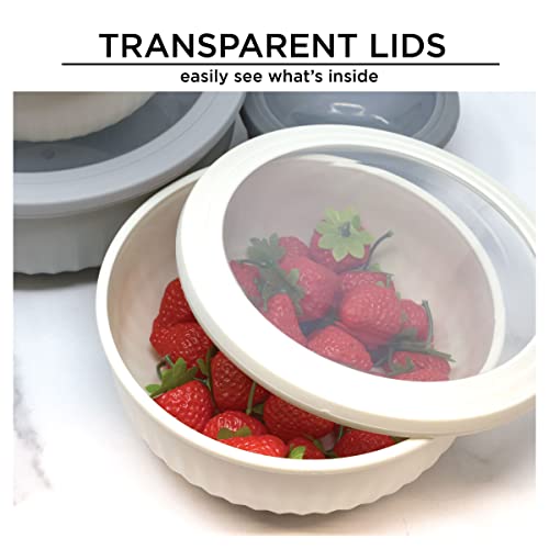 Meal Prep BPA-Free Mixing Bowls Set of 4, Easy to Clean, Nesting Bowls for Space Saving, Great for Cooking, Baking & Prepping, Heavy Duty Food Prep and Storage Organizers (OUTER DUSTY ROSE) - Image 6