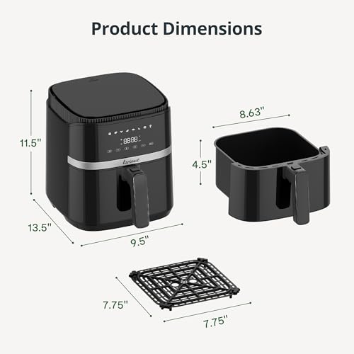 Larinest Air Fryer 5.3Qt, 8 Cooking Presets Airfryer for Quick Easy Meals, Compact Air Fryer with Nonstick Basket Dishwasher-Safe, Fit for 3-5 People, Auto Shutoff, AF501, Black - Image 6