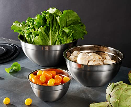Table Concept Mixing Bowls with Airtight Lids, Stainless Steel Nesting Bowl Set for Space Saving Storage, Ideal for Cooking, Baking, Prepping & Food Storage - Image 3