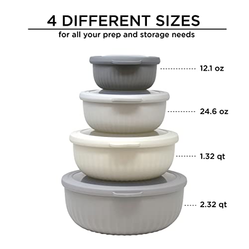 Meal Prep BPA-Free Mixing Bowls Set of 4, Easy to Clean, Nesting Bowls for Space Saving, Great for Cooking, Baking & Prepping, Heavy Duty Food Prep and Storage Organizers (OUTER DUSTY ROSE) - Image 3