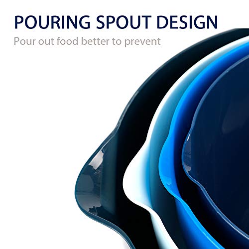 BoxedHome Nesting Plastic Mixing Bowl Set With Pour Spout, Microwave and Dishwasher Safe, BPA free Non-Slip Base, Set of 4 Size 1.7, 2.5, 3.5 and 4.5qt, Great for Prepping, Baking, Cooking (Dark Blue) - Image 4