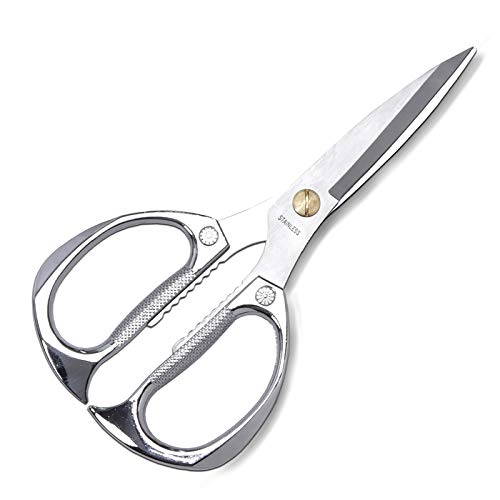 KISTARCH Kitchen Scissors 7.5inches Purpose Shears, Easy Clean Stainless Steel Kitchen Scissors with Zinc Alloy Handle-Heavy Duty Kitchen Shears for Chicken, Meat, Food, Vegetables，BBQ etc. (Silver)…