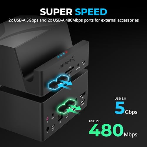 SABRENT USB-C Universal Laptop Docking Station, Dual Monitor Displaylink Dock for Laptops, Ultrabooks, Chromebooks, MacBooks, iPads, Tablets & Smartphones (DS-UICA) - Image 7