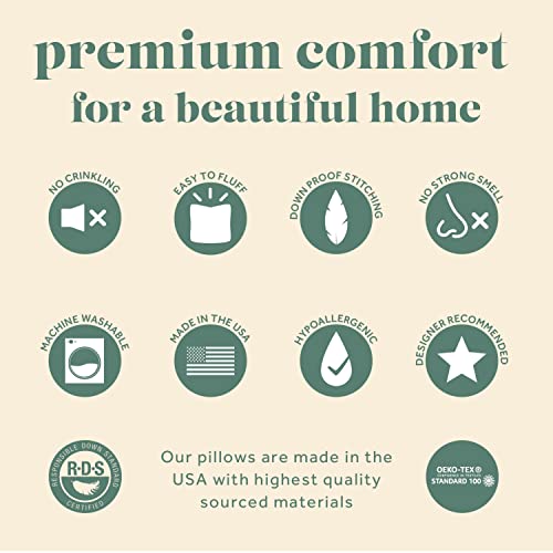 16x24 Decorative Insert Down and Feathers Fill, 100% Cotton Cover 233 Thread Count, Rectangle Pillow Insert - Made in USA (1 Pack)… - Image 4