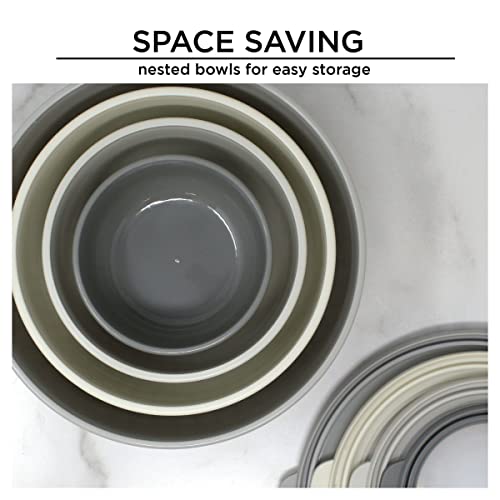 Meal Prep BPA-Free Mixing Bowls Set of 4, Easy to Clean, Nesting Bowls for Space Saving, Great for Cooking, Baking & Prepping, Heavy Duty Food Prep and Storage Organizers (OUTER DUSTY ROSE) - Image 5