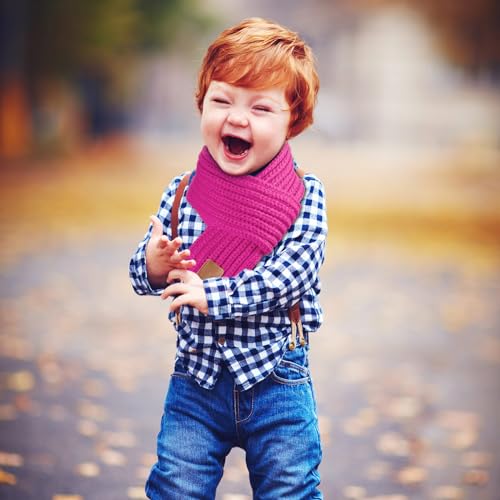 Zhanmai 2 Pcs Warm Kids Winter Knit Scarves Child Warm Scarf Neck Warmer for Toddlers Boys Girls - Image 5