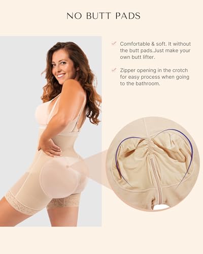 SHAPELLX Tummy Control Shapewear Bodysuit Side Zipper Body Shaper for Women Open Bust Fajas Bodysuit Girdle With Butt Lift - Image 3