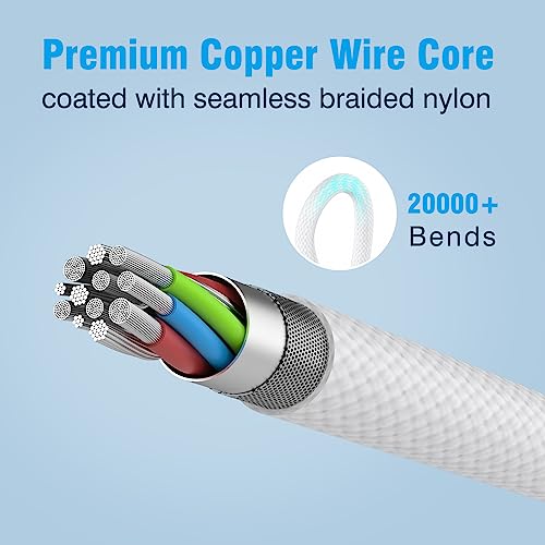 Charger for MacBook Pro 14 16 inch 2023 2022 2021 M3 M2 M1, 2022 2023 MacBook Air 13 15 inch, 96W / 70W USB C Power Adapter, 6.6FT USB C to 3 Braided Cable with LED, Powerful Connect, Original Quality - Image 5