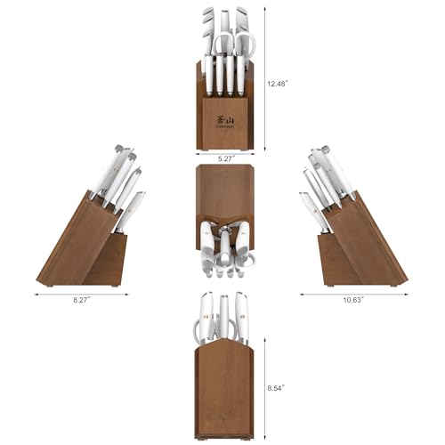 Cangshan L Series German Steel Forged Knife Block Sets (12-Piece 4 Steak Knives, White) - Image 4