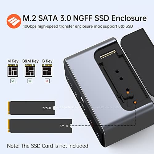 Docking Station Dual 4K Monitor for MacBook Pro/Air, USB C Docking Station with 65W Power Supply, 10Gbps USB 3.1, SSD Enclosure, USB C Dock with 7 USB Ports,2 HDMI, VGA, RJ45, SD/TF, Plug and Play - Image 4