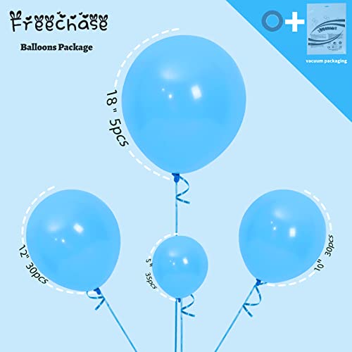 Freechase 100pcs Light Blue Latex Balloons - 5 +10 +12 +18 inch Blue Balloon Arch Kit Balloon Garland for Birthday Decoration, Children's Day Party, Baby shower, Graduation Party, Valentines Day - Image 3