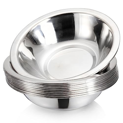 Okllen 10 Pack Small Stainless Steel Bowls, 6 1/2 Inch Wide Kitchen Metal Bowl with Flat Base, 3/4 Quart Prep Bowls for Meal Prep, Cooking, Serving, Baking - Image 3