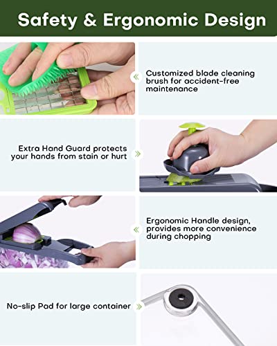 17-in-1 Vegetable Chopper with 9 Blades, Container and Drain Basket - For Veggies, Fruits, Onions, Potatoes, Carrots - Image 5