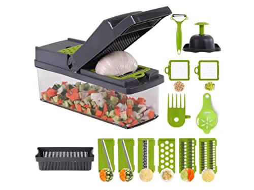 Adierim Vegetable Chopper, Grey, 14 in 1 - Image 3